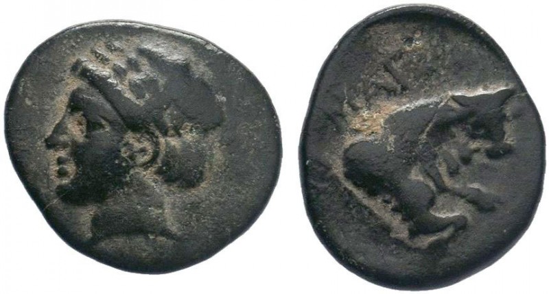 Ionia. Magnesia ad Maeander circa 350-190 BC.AE Bronze . Laureate head of Apollo...