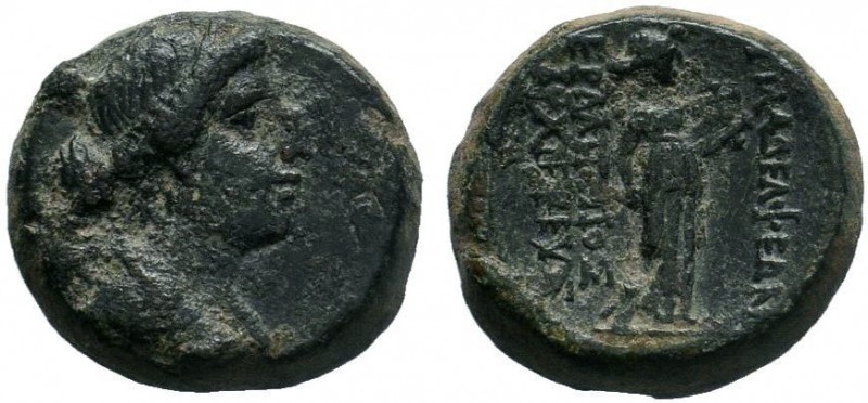 LYDIA. Philadelphia. 2nd-1st century BC. AE Bronze , archieros Hermippos. Draped...