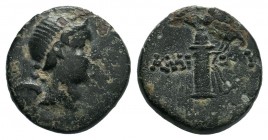 PONTOS. Amisos. Struck under Mithradates VI, (Circa 95-90 or 80-70 BC). AE Bronze.

Condition: Very Fine

Weight: 3.68 gr
Diameter: 16 mm