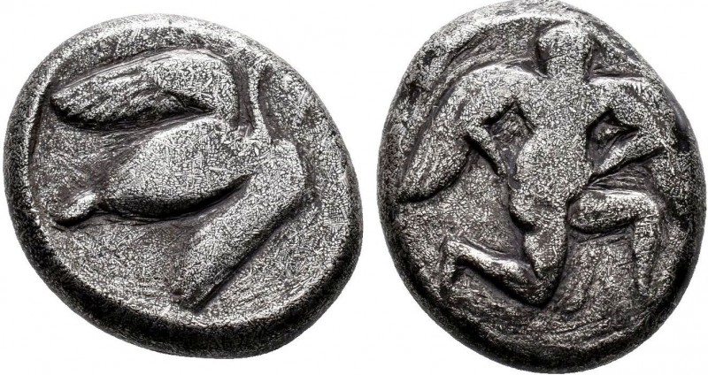 Mallos , Cilicia. AR Stater, circa 390-385 BC.
Obv. Winged male figure advancing...