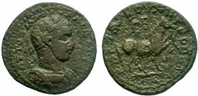 CILICIA, Anazarbus. Severus Alexander. AD 222-235. Æ Tetrassaria AE Bronze. Dated CY 248 (AD 229/30).ΑΥΤ ΚΑ Μ Α ϹƐΟΥ ΑΛƐΞΑΝΔΡΟϹ Ϲ Laureate, draped, an...