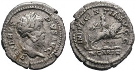 Septimius Severus. AD 193-211. AR Denarius . Rome mint. Struck late AD 203. Laureate head right / The Dea Caelestis riding right on lion, her head fac...