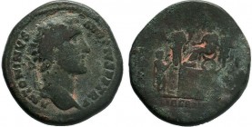 ANTONINUS PIUS (138-161). Sestertius. Rome.
Obv: ANTONINVS AVG PIVS P P TR P.
Laureate head right.
Rev: COS IIII / S C / LIBERALITAS AVG IIII.
Antonin...