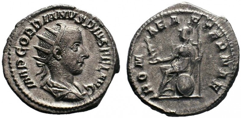 Gordian III AR Antoninianus. Rome, AD 240. IMP GORDIANVS PIVS FEL AVG, radiate a...