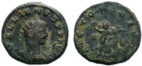 Gallienus, 253 - 268 ADrnAE Antoninianus, Antioch Mint, Obverse: GALLIENVS AVG, Radiate, draped and cuirassed bust of Gallienus right.rnReverse: VICTO...