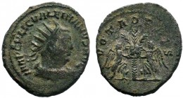 VALERIAN I (253-260). Antoninianus. Samosata.
Obv: IMP C P LIC VALERIANVS AVG.
Radiate, draped and cuirassed bust right.
Rev: VOTA ORBIS.
Two Victorie...