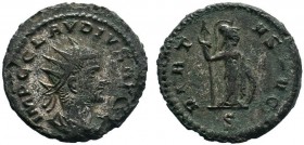 Claudius II Æ Antoninianus. Kyzikos, AD 268-270. Radiate bust right / Minerva holding shield and spear right. RIC 236 var.

Condition: Very Fine

Weig...