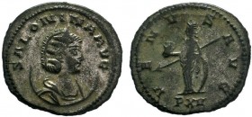 Salonina (wife of Gallienus) BI Antoninianus. Antioch, AD 267. SALONINA AVG, diademed and draped bust right, set on crescent / VENVS AVG, Venus standi...