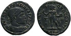 Constantine I. A.D. 307/10-337. AE follis (18.1 mm, 2.64 g, 5 h). Arles mint, struck A.D. 316. IMP CONSTANTINVS P F AVG, laureate, draped, and cuirass...