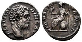 Clodius Albinus, as Caesar, 193-195. Denarius (Silver, 18 mm, 3.31 g, 12 h), Rome. D CL SEPT ALBIN CAES Bare head of Clodius Albinus to right. Rev. RO...