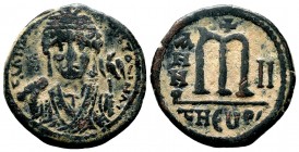 Maurice Tiber (582-602), AE Follis,

Condition: Very Fine

Weight: 12.0 gr
Diameter:29 mm