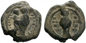 Uncertain iconographic byzantine lead seal
(ca. 11th/12th cent.)
Condition: Generally trimmed, Fine as in pictures.

Obverse: The Mother of God, stand...