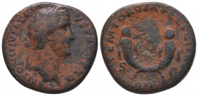 Antoninus Pius. A.D. 138-161. AE sestertius. Rome mint, Struck A.D. 149. ANTONINVS AVG PIVS P P TR P XII, laureate head right / TEMPORVM FELICITAS, CO...