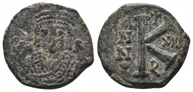 Maurice Tiberius. 582-602. AE Half follis 
Condition: Very Fine

Weight: 4.93 gr...