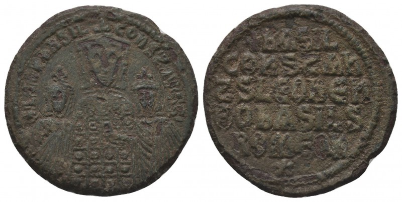 Basilius I (867-886), Follis, Constantinople, 867-886 AC, AE,
Condition: Very Fi...