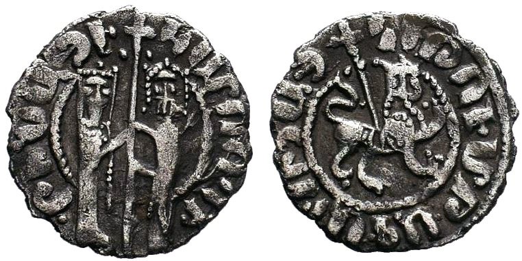 ARMENIA. Cilician Armenia. Hetoum I and Zabel. 1226-1270. AR Tram. Zabel and Het...