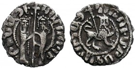 ARMENIA. Cilician Armenia. Hetoum I and Zabel. 1226-1270. AR Tram. Zabel and Hetoum standing facing one another, each crowned with head facing and hol...