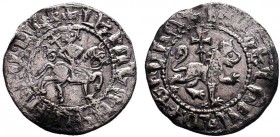 ARMENIA. Cilician Armenia . Levon III. 1301-1307. AR Tavorkin . Levon on horseback advancing right / Crowned lion advancing right; cross behind. AC 42...