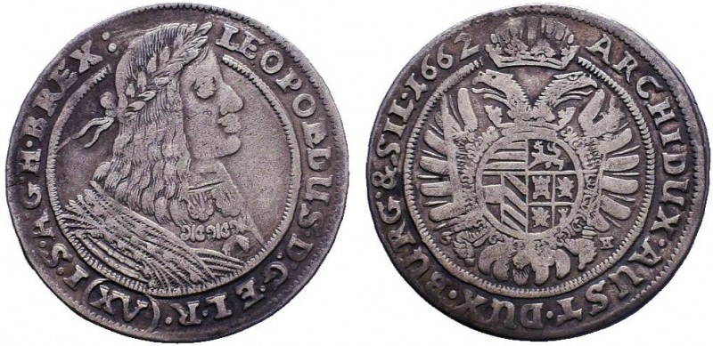 Leopold I, House of Habsburg. XV Kreuzer 1662

Condition: Very Fine

Weight: 5.5...