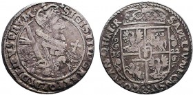 Sigismund III Vasa
Ort (18 Groszy) 1620 I.I – V.E, Bydgoszcz
Metal: Ag, Średnica/diameter: 30 mm, Stan zachowania/grade: 2
Aw.: Półpostać króla w praw...