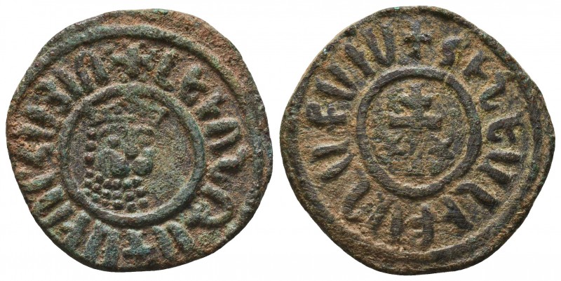 Armenian Kingdom, Cilician Armenia. Levon I. 1198-1219. AE tank 

Condition: Ver...