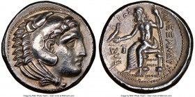 MACEDONIAN KINGDOM. Alexander III the Great (336-323 BC). AR tetradrachm (25mm, 10h). NGC AU, light scratches. Early posthumous issue of 'Amphipolis',...
