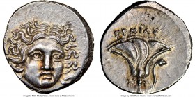 MACEDONIAN KINGDOM. Perseus (179-168 BC). AR drachm (15mm, 2.74 gm, 6h). NGC MS 4/5 - 4/5. Pseudo-Rhodian, Greek mercenaries issue, ca. 175-170 BC, Er...