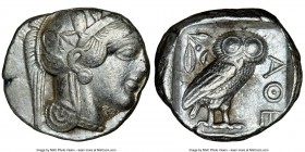 ATTICA. Athens. Ca. 440-404 BC. AR tetradrachm (23mm, 17.18 gm, 1h). NGC Choice VF 4/5 - 4/5. Mid-mass coinage issue. Head of Athena right, wearing cr...