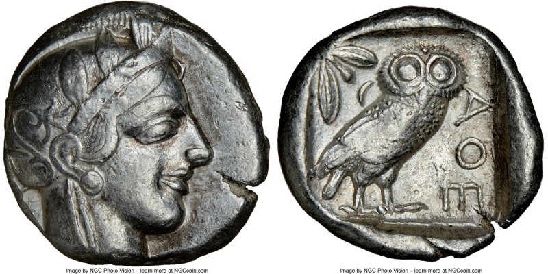 ATTICA. Athens. Ca. 440-404 BC. AR tetradrachm (24mm, 17.15 gm, 4h). NGC Choice ...