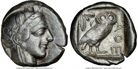 ATTICA. Athens. Ca. 440-404 BC. AR tetradrachm (24mm, 17.15 gm, 4h). NGC Choice VF 4/5 - 3/5. Mid-mass coinage issue. Head of Athena right, wearing cr...