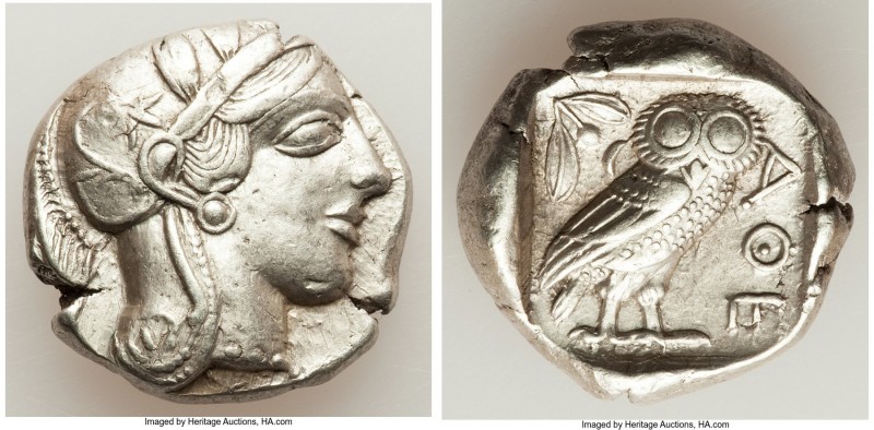 ATTICA. Athens. Ca. 440-404 BC. AR tetradrachm (24mm, 17.14 gm, 5h). XF. Mid-mas...