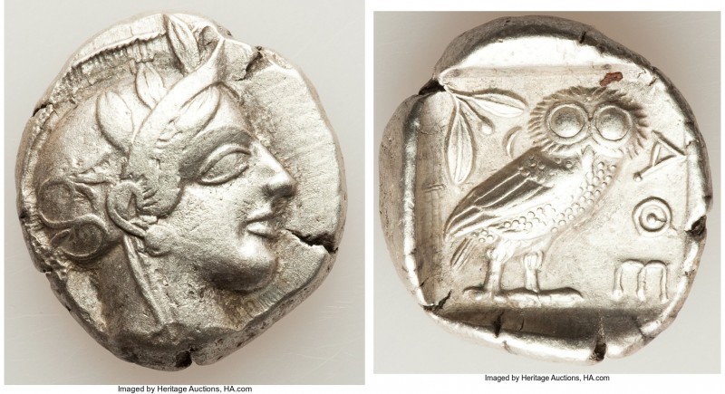 ATTICA. Athens. Ca. 440-404 BC. AR tetradrachm (26mm, 16.97 gm, 1h). VF. Mid-mas...