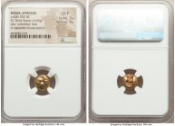 IONIA. Ephesus. Ca. 600-550 BC. EL third-stater or trite (11mm, 4.69 gm). NGC Choice Fine 3/5 - 4/5. 'Primitive' bee, viewed from above / Two incuse s...