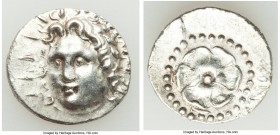 CARIAN ISLANDS. Rhodes. Ca. 84-30 BC. AR drachm (19mm, 4.01 gm, 12h). Choice XF. Radiate head of Helios facing, turned slightly left, hair parted in c...