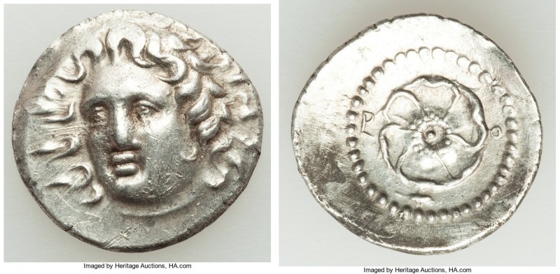 CARIAN ISLANDS. Rhodes. Ca. 84-30 BC. AR drachm (20mm, 4.26 gm, 12h). AU. Radiat...