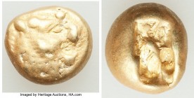 LYDIAN KINGDOM. Alyattes or Walwet (ca. 610-546 BC). EL third-stater or trite (12mm, 4.69 gm). About VF, countermarks. Uninscribed, Lydo-Milesian stan...