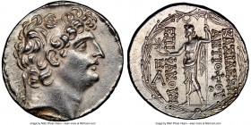 SELEUCID KINGDOM. Antiochus VIII Epiphanes (121-96 BC). AR tetradrachm (28mm, 1h). NGC Choice AU. Antioch on the Orontes, ca. 121/0-113 BC. Diademed h...