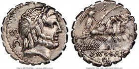 Q. Antonius Balbus (83-82 BC). AR denarius serratus (18mm, 7h). NGC XF, light scratches. Rome. Laureate head of Jupiter right; S•C behind / Q•ANTO•BAB...