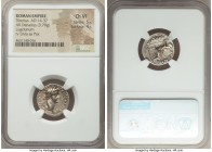 Tiberius (AD 14-37). AR denarius (19mm, 3.79 gm, 8h). NGC Choice VF 5/5 - 4/5. Lugdunum, ca. AD 18-35. TI CAESAR DIVI-AVG F AVGVSTVS, laureate head of...