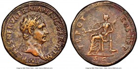 Trajan (AD 98-117). AE sestertius (34mm, 25.82 gm, 5h). NGC XF 5/5 - 3/5. Rome, AD 98-99. IMP CAES NERVA TRAIAN AVG GERM P M, laureate head of Trajan ...