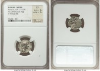 Hadrian (AD 117-138). AR denarius (17mm, 3.16 gm, 6h). NGC XF 4/5 - 5/5. Rome, AD 137-July AD 138. HADRIANVS-AVG COS III P P, bare head of Hadrian rig...