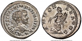 Septimius Severus (AD 193-211). AR denarius (20mm, 6h), NGC MS 4/5 - 5/5. Rome, late AD 198 or AD 199-200. L•SEPT SEV AVG IMP XI PART MAX•, laureate h...