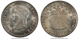 Republic 4 Soles 1854 PTS-MF MS64+ PCGS, Potosi mint, KM123.2. Bright untoned white surfaces. 

HID09801242017

© 2020 Heritage Auctions | All Rig...