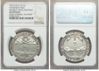 Republic silver "Republic Proclamation" Medal 1818 AU Details (Edge Damage, Cleaned) NGC, Fonrobert-9842. 36mm. Struck in celebration of Chile's indep...