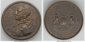 George II brass "Successes of 1759" Medal MDCCLIX (1759) XF (Holed), Betts-418, MI-708/444. 43.2mm. 31.39gm. GEORGIVS II REX His laureate bust left / ...