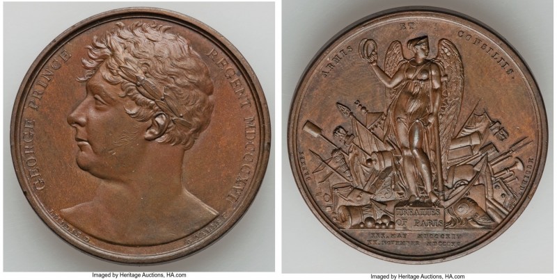 "Peace of Paris" bronze Medal MDCCCXIV/MDCCCXV (1814/1815) AU, BHM-892, Julius-3...