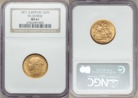 Victoria gold "St. George" Sovereign 1871 MS61 NGC, KM752, S-3856. AGW 0.2355 oz. 

HID09801242017

© 2020 Heritage Auctions | All Rights Reserved...