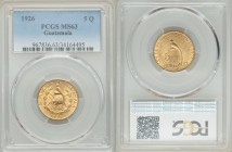 Republic gold 5 Quetzales 1926-(P) MS63 PCGS, Philadelphia mint, KM244, Fr-50. AGW 0.2419 oz. 

HID09801242017

© 2020 Heritage Auctions | All Rig...