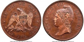 Republic bronze Proof Pattern Piefort 1/2 Dollar (50 Cents) 1889-E PR64 Red and Brown NGC, KM-Pn34. Includes auction tag from Numismatic Fine Arts "Th...