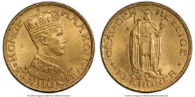 Haakon VII gold 10 Kroner 1910 MS64 PCGS, Kongsberg mint, KM375. One year type. AGW 0.1296 oz. 

HID09801242017

© 2020 Heritage Auctions | All Ri...